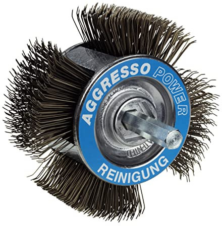 kwb AGRESSO SCHLEIFBÜRSTE für Bohrmaschine - Gekröpfte Form, 110 mm Durchmesser - Ideal für Reinigungs- und Schleifarbeiten - Made in Germany