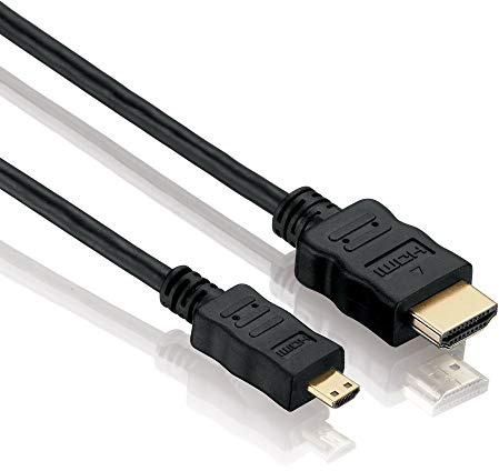 PerfectHD Micro HDMI Kabel | 5m | 4K Ultra HD 2160p | Full HD 1080p | High Speed Ethernet | 3D | ARC | Micro HDMI Stecker (Typ D) zu HDMI Stecker (Typ A) | 5 Meter