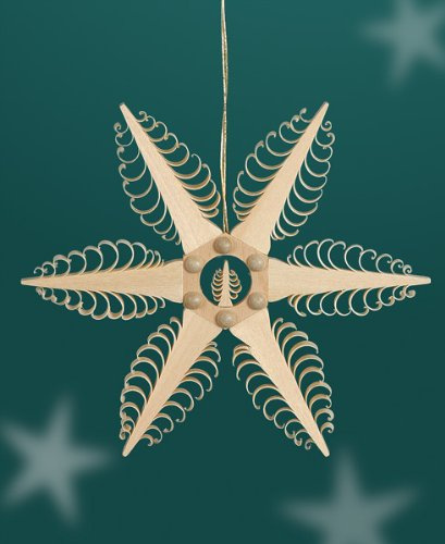 Rudolphs Schatzkiste Baumbehang Spanstern mit Bäumchen BxHxT=11,5x11,5x1cm NEU Weihnachten Baumschmuck Holzschmuck Holz Seiffen Erzgebirge Strauchbehang Dekoration