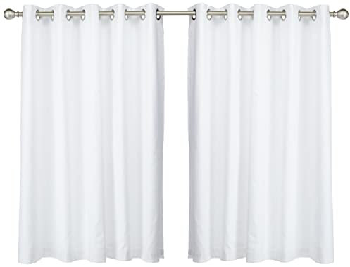 Fusion White Eyelet Curtains W66 x L54 (168x137cm) – 2 Panels – 100% Cotton Thermal Drapes for Bedroom/Living Room – White Door Curtains – Sorbonne Collection – Minimalist Home Styling
