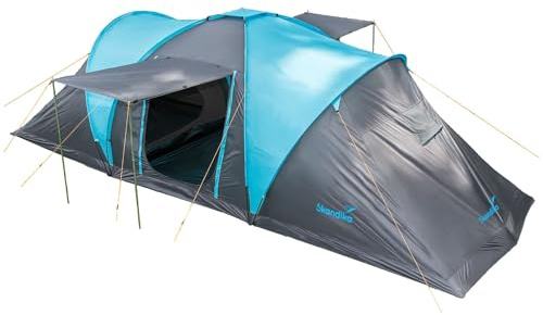 Skandika Kuppelzelt Hammerfest für 6 Personen | Campingzelt mit Sleeper Technologie und eingenähtem Zeltboden, Schwarze Schlafkabinen, 2 m Stehhöhe, 2 Eingänge, Moskitonetze, 3000 mm Wassersäule