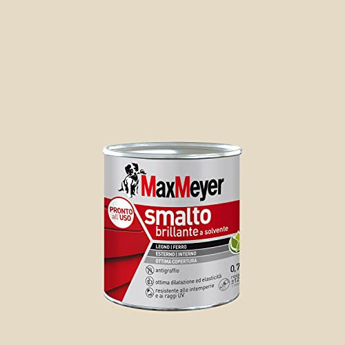 MAXMEYER Smalto a solvente per ferro e legno brillante AVORIO R1013 0,750 L