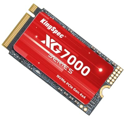 KingSpec SSD 1TB NVMe 2242 M.2 PCIe 4.0 - Fino a 7200MB/s in Lettura Sequenziale, 3D NAND TLC Compatibile i Legion Go e Thin Laptop - Dissipatore in Rame Autonomo