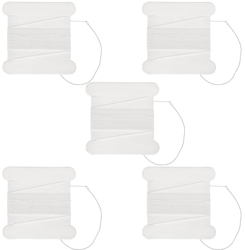 Beebeecraft 5 pz 2m Cordoncino di Seta Vera Bianco 0.45mm, Totale 10m