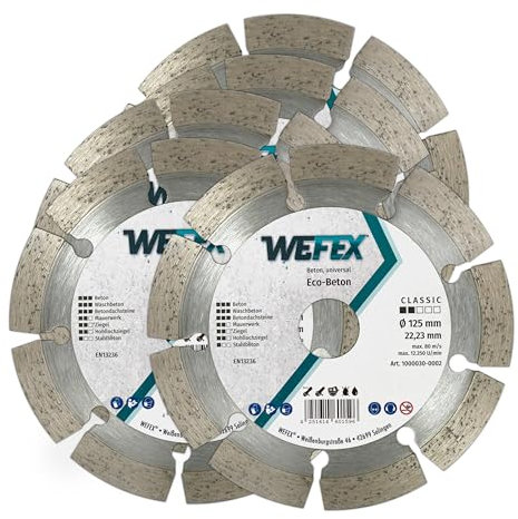 Spar-Set: 5 Stk. WEFEX Diamant-Trennscheibe Eco-Beton 125 mm x 22,23 mm für Betonprodukte & Steine
