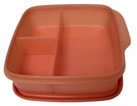 Tupperware to Go Lunch Box Clevere Pause 550 ml Contenitore per il pranzo con divisorio Eco+ Scuola (arancione fluo)