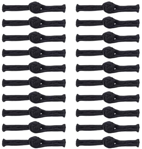 WEBEEDY 20 Stk. Traditionelle Chinesische Frosch Knoten Nähtasten Verschlüsse Zum Nähen Auf Knöpfen Für Cheongsam Umhang Tang Anzug Outfit 8.5 x 1.3cm (Schwarz)