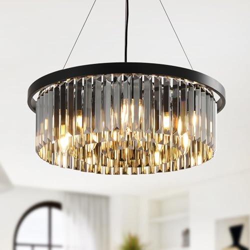 YZBEIMDAI Lámpara de Araña moderna de Cristal, Lámpara Redonda de Suspensión de Lujo, Cristal K9 Lámparas de Techo para Sala de Estar Dormitorio y Cocina Ø60cm