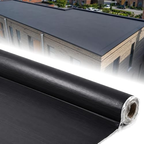 Lámina autoadhesiva para techos, alternativa a la tela asfáltica, color antracita, rollo de 5 m², para cobertizos, cobertizos y cobertizos