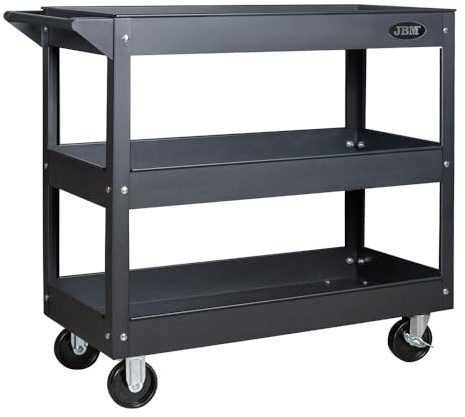 Carrello Porta Attrezzi da Officina 3 Ripiani in Acciaio SPCC, Portautensili Professionale con 4 Ruote, Capacità 100 kg, per Meccanici, Carrozzerie e Gommisti