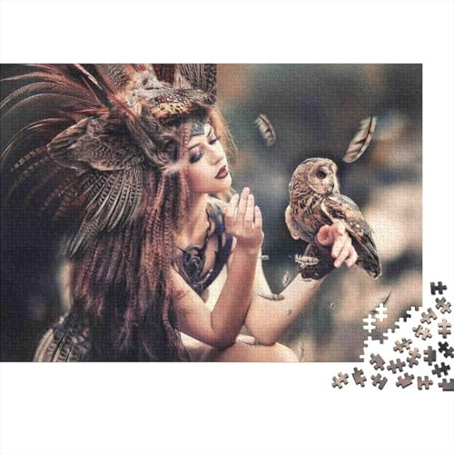 Femme Chaman à Plumes Puzzle 1000 Pièces Adultes intéressant Puzzles 1000 Pièce Durable Jeux De Puzzle Décor À La Maison 70x50cm/1000pcs