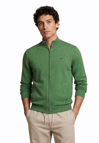 FYNCH-HATTON Strickjacke aus Baumwolle mit Reißverschluss, Stehkragen und Eingrifftaschen