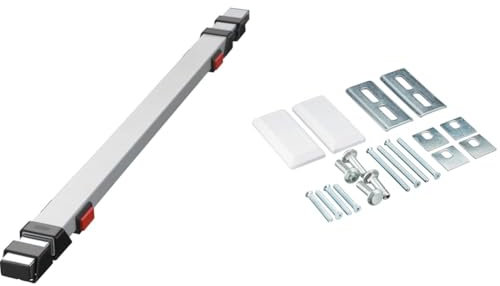 ABUS Tür-Panzerriegel PR1400, silber, 10254 & Befestigungs-Set PA1018, für Panzerriegel, weiß, 10660