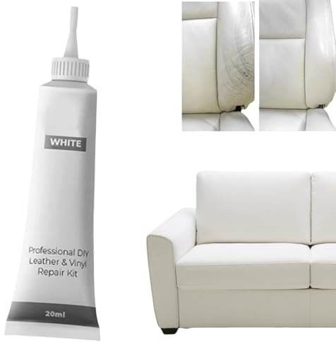 BAOSROY Leder Reparatur Set,Lederreparatur Creme,Lederbalsam,Leder-Restaurator,Leder-Farbbalsam,Lederkratzer Reparatur für Leder Restaurierung Risse Löcher,Autositze,Sofas,Schuhe (Weiß)