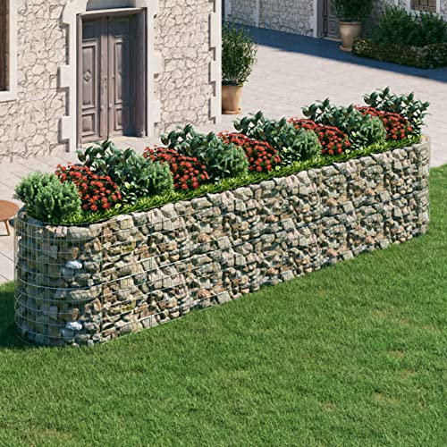 Lechnical Vegetable Planter,Raised Beds For Garden Vegetables,Raised Garden Kits,Gabion Raised Bed Galvanised Iron 500x100x100 cm