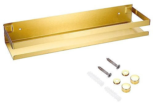 SUMTREE Duschregal zum Aufhängen aus Edelstahl, Wandkorb, zur Aufbewahrung (Gold, 40 cm)