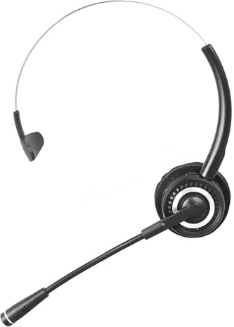 Trådlöst Bluetooth-Headset, Mono-telefonheadset med Roterbar Brusreducerande Mikrofon, Single Ear Customer Service Headset, Call Center Headset, Office Headset