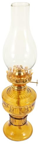 MUSISALY Vintage Öl Lampe Aus Glas Retro Petroleumlampe Für Innenräume Nostalgische Dekoration Für Stimmungsvolle Beleuchtung Und Stromausfälle Transparente Bauweise Einfache