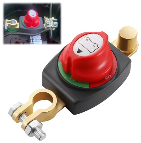 Desconectador de Bateria Coche,Interruptor aislador de batería,Corta Corriente Bateria,Aislador de Batería Interruptor de Apagado,para Coche, Moto, Camión, Barco, Caravana