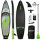Aufblasbares Paddle-Board, Extra Breites Stand-Up-Paddle-Brett, SUP-Board mit Abnehmbarer Finne, Schwimmendes Paddel, Handpumpe, Reise-Board (Gray Green)