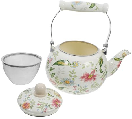 LABRIMP Tetera Esmaltada Estilo Chino Con Infusor Colador Tetera Para Café y Té Decorativa Gran Capacidad Para Hogar y Oficina