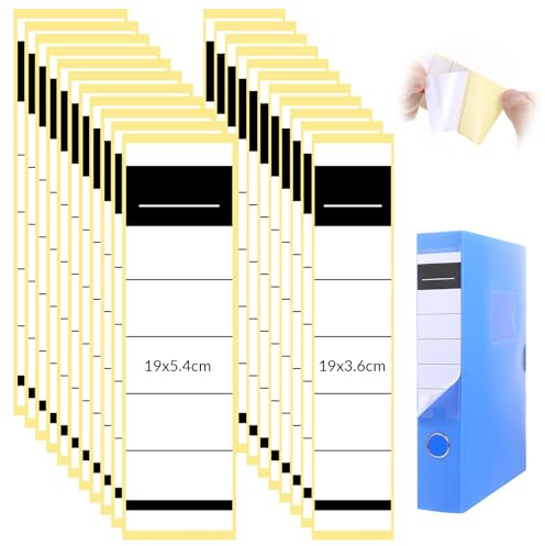 SHENLIU 120 Stück Ordnerrücken Selbstklebend Set, 2 Größen Ordner Rückenschilder Klebeetiketten Breit und Schmal Ordner Etiketten Aufkleber für Büro Bibliothek Archivierung (19 x 5.4cm, 19 x 3.6cm)