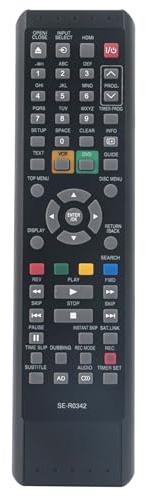 ROLLGAN New SE-R0342 Replacement Remote Control Fit for Toshiba DVD VCR VIDEO CASSETTE RECORDER DVR20KB