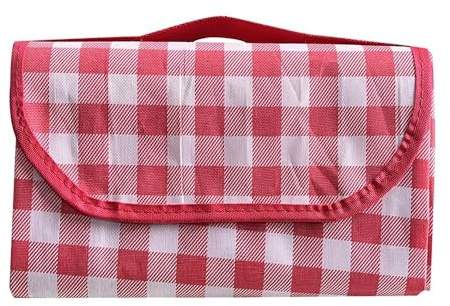 YPYC Picknickdecke, wasserdicht, groß, tragbar, faltbar, kariert, Picknickmatte für Outdoor, Trekking, Reisen, Camping (Rosa)