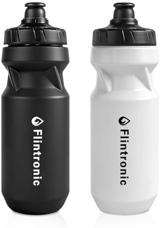 flintronic 2Pcs Fahrrad Trinkflasche, Auslaufsicher Trinkflasche Sport, 650ML, BPA-frei, Breite Öffnung Drückbare Fahrradflasche für Radfahren, Fitnessstudio, Outdoor-Abenteuer, #C