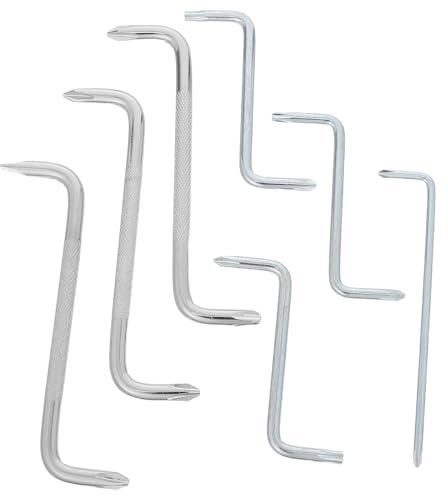 Juego de Destornilladores Angulares 7 Piezas Ángulo Recto, Acero al Carbono | Acceso en Espacios Reducidos, Diseño Desplazado Compacto, Plata, para Bicicleta y Esquinas de Muebles