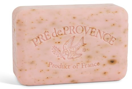 Pre de Provence Artisanal Soap Bar, Enriched with Organic Shea Butter, Natural French Skincare, Quad Milled for Rich Smooth Lather, 8.8 Ounce, Rose Petal