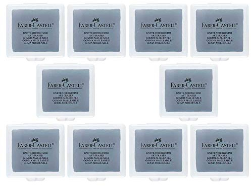 Faber-Castell 127220 - Knetradiergummi Art Eraser, grau (Grau | 10er Pack)