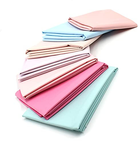 VmG-Store 7x 0,5m Baumwollstoff Set 148cm Breite 100% Baumwolle 3,5m Material Auswahl viele Farben Patchwork (Pastellfarben, 7er Set)