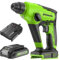 Greenworks 24V Marteau-perforateur sans fil sur batterie SDS Plus 1,2 J, Perceuse à Percussion 2 Fonctions, Batterie 2Ah et chargeur