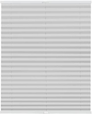 Lichtblick Plissee Klemmfix nach Maß, ohne Bohren, verspannt, lichtdurchlässig, Blickdicht, Made in Germany - Hellgrau 70 cm x 130 cm (B x L)