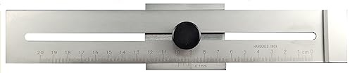 WRS Präz.-Streichmaß, mattverchromt, gelaserte Skala, mm-Teilung, Anreißkante gehärtet (200 mm Meßb. INOX)