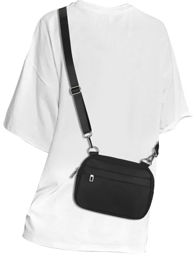 MAXTOP Small Crossbody Bags for Women Men Cellphone Belt Bag Purse Fanny Pack with Adjustable Strap Black Sling Bag for Traveling Casual Festival Gifts