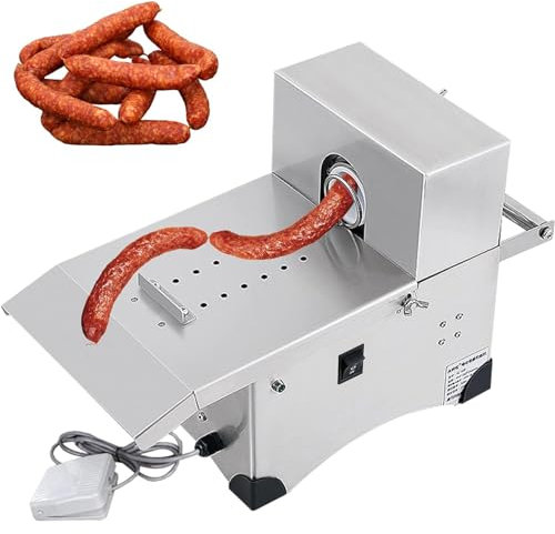 Annodatrice elettrica per Salsicce, Macchina per Legare Salsicce Commerciale da 200 W 10-50 mm, legatrice per Salsicce in Acciaio Inossidabile per Uso Alimentare con Interruttore a Pedale