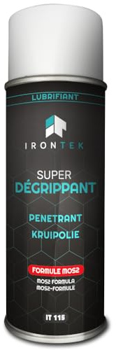 Dégrippant Lubrifiant Pro MoS2 Graphite 400ml - IRONTEK | IT115 | Action Rapide Pénétrante | Débloque Pièces Grippées