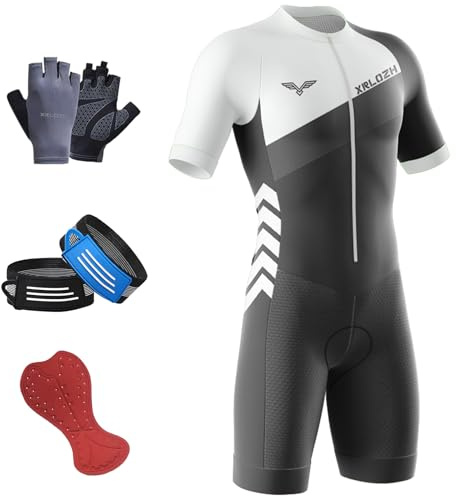 XRLQZH Homme Pro Trifonction Manches Courtes Sports De Plein Air Vêtements De Triathlon,Tri-Costume d'une Pièce,Combinaison De Cyclisme Homme，Cyclisme Body (TYP-8,L)