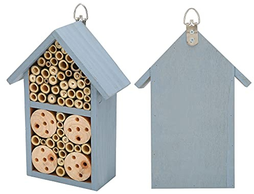 SPYMINNPOO Trä Insektshus Attraktivt Hängande Bihotell för Trädgårdstillbehör Utomhus 9,2x4,7x3,0in Grå Perfekt för Barn