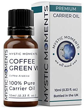 Mystic Moments | Green Coffee Carrier Oil | 10ml | Coffea arabica seed oil gives a rich roasted profile with a smooth feel for cosmetic and massage blends.