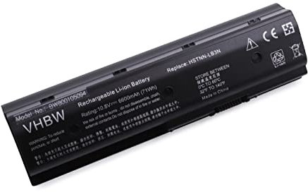 vhbw Li-Ion battery 6600mAh (10.8V) black for laptop/NOTEBOOK HP Pavilion dv6-7060sw, dv6-7061sa, dv6-7062sf replaces HSTNN-LB3N,671567-421,671567-831