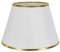 DULEE 12'' E27/E14 Screw Tela Pantalla de Lámpara de Pie Mesa y Lámpara de Noche,(Top)18cm x (Altura)20cm x (Fondo)30cm,Blanco con Borde Dorado