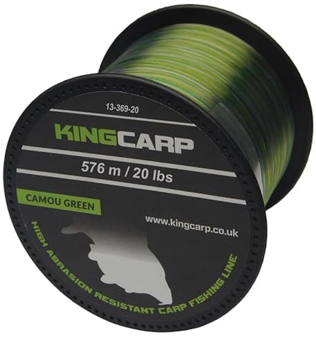 KING CARP - 1/4 lb Spools of CAMOU GREEN Bulk Extra Strong Monofilament Carp & Specimen Coarse Fishing Line - comes in 10, 12, 15 & 20lbs breaking strains (10lbs)