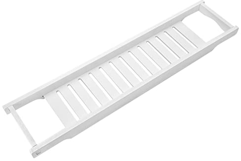 Badewannenablage aus WPC, Badewannenbrett mit Halterung für Handtücher, Weingläser, Bücher, Handy, 70,1 x 16,3 x 4,1 cm, Duschzubehör