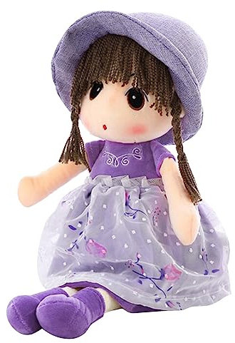 Ikasus Sweetheart Rag Doll with Hat & Skirt - Plush Soft Baby Girl Doll - Xmas/Birthday Gift