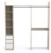 Demeyere Kit Dressing Extensible D’Angle Ouvert & Modulable 3 Tiroirs 3 Barres De Penderie, Coloris Chêne & Blanc, 199,7 x 43,9 x 218,3 cm