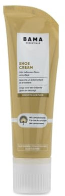 Bama Shoe Cream mit Carnaubawachs für optimale Pflege - für Glattleder, genarbtes Leder und TEX-Materialien, mit Schwammaufträger, 75ml, Dunkel Braun.