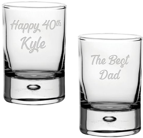 Personalised 2oz Centra Shot Glasses - 2pcs Set - Ideal Gifts for 18th, 21st Birthday, Wedding, Hen Party, Funny Tequila Shots, Alcohol Gifts, Bulk Favours, Whiskey or Gin